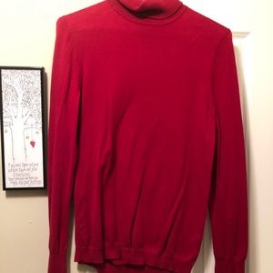 Red turtleneck